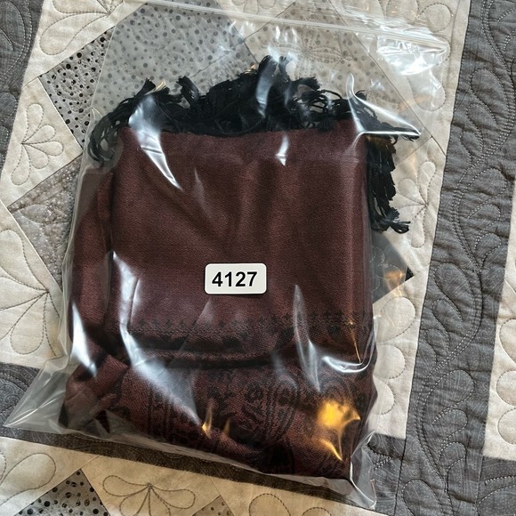 Kashmir shawl copper soft shawl scarf - Picture 6 of 6